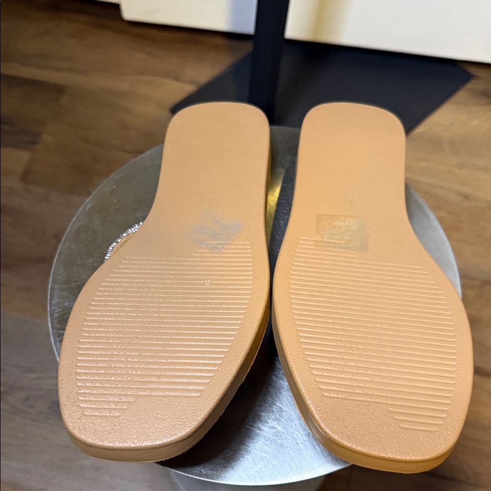Madden Girl Tan Sandals with Rhinestone Straps - Picture 5 of 13